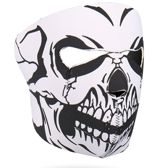 Black/White Skull Neoprene Face Mask